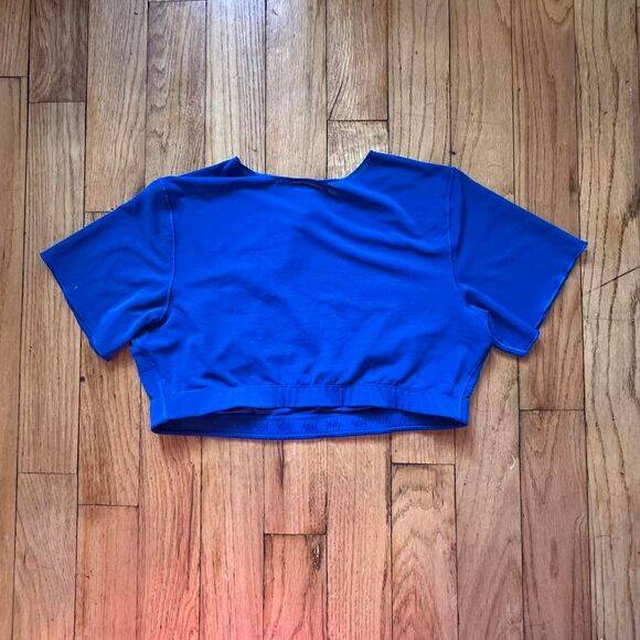 Yitty Mesh Me Smoothing Blue Midi Crop Top - Picture 2 of 6